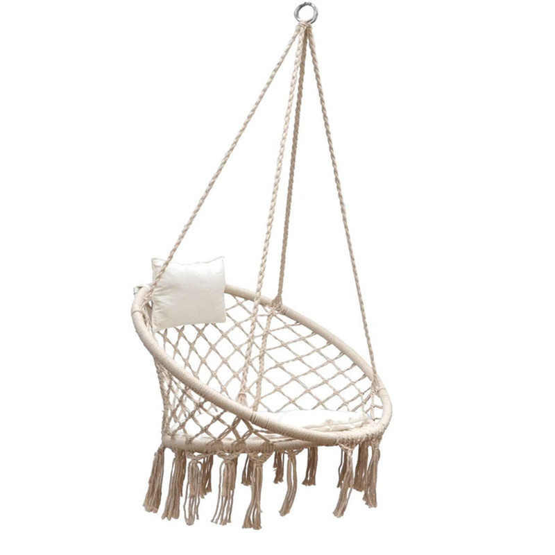 hot sale for kids  nordic bedroom furniture hanging swing chair hammock chair swing macrame outdoor 2 person macrame swing chair