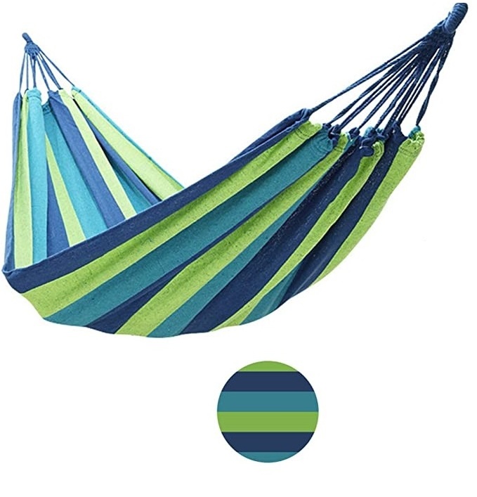 Double Hammock with Space Saving Steel Stand Included 2 Person Heavy Duty Outside Garden Yard Outdoor 150kg Capacity