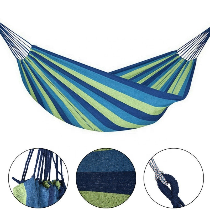 Double Hammock with Space Saving Steel Stand Included 2 Person Heavy Duty Outside Garden Yard Outdoor 150kg Capacity