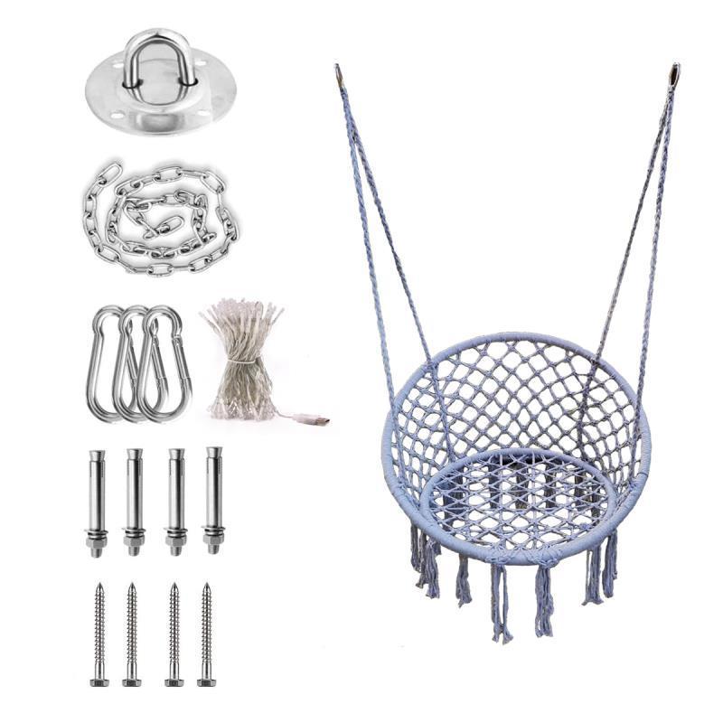 Hanging chair outdoor furniture patio swings Hanging chair outdoor garden macrame swing chair