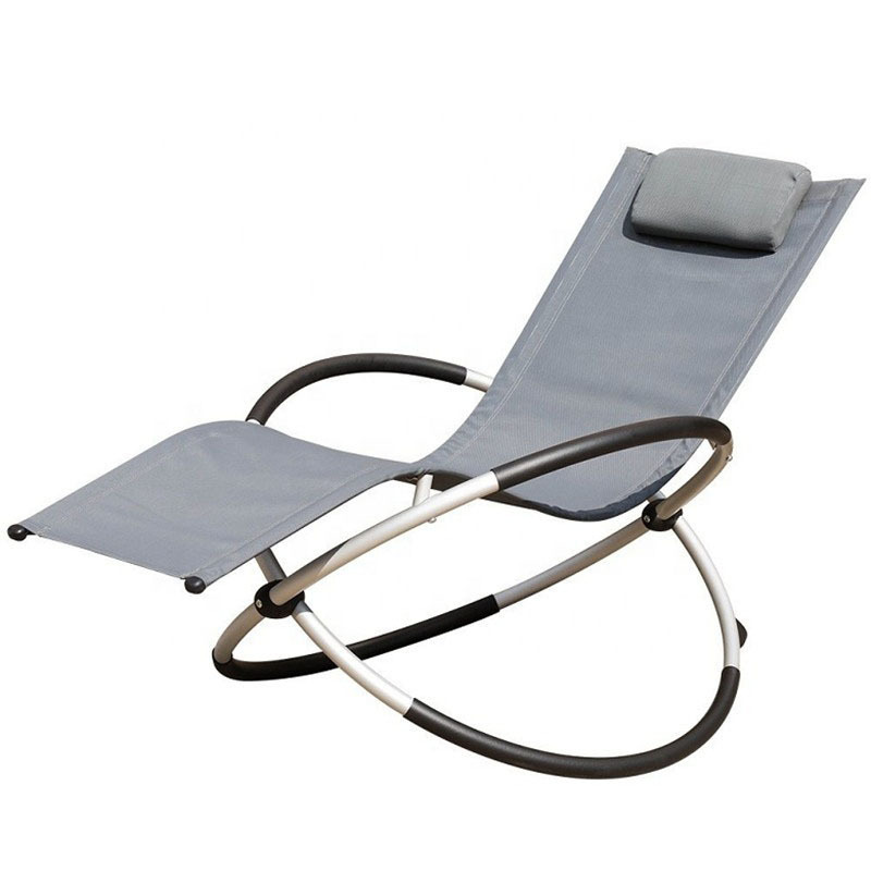 Indoor Outdoor Folding Zero Gravity Rocking Chair Patio Pool Sunbathing Beach Lawn Lounge Recliner chair with pillow