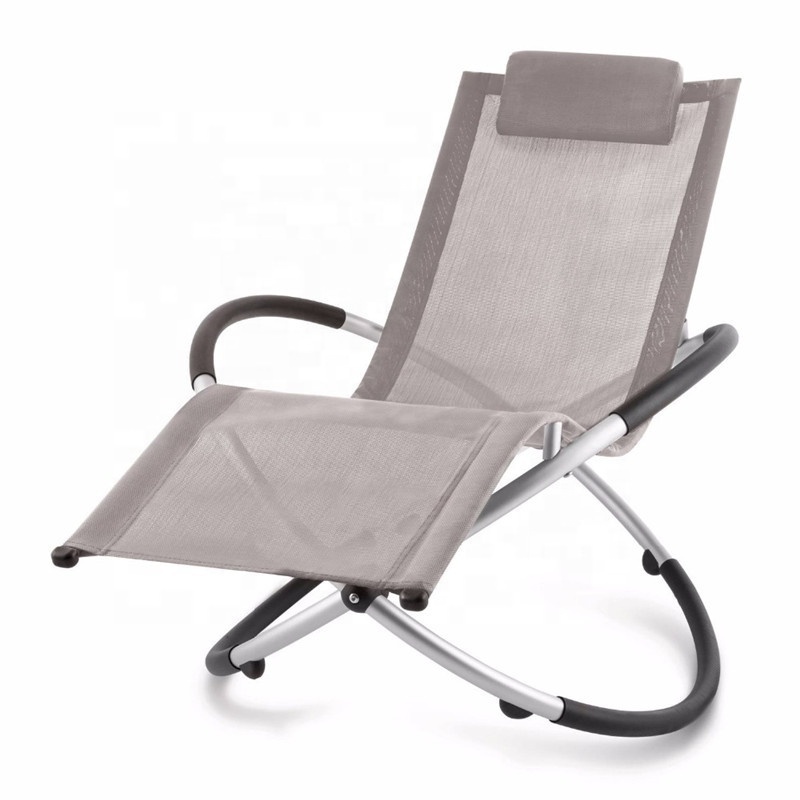 Indoor Outdoor Folding Zero Gravity Rocking Chair Patio Pool Sunbathing Beach Lawn Lounge Recliner chair with pillow