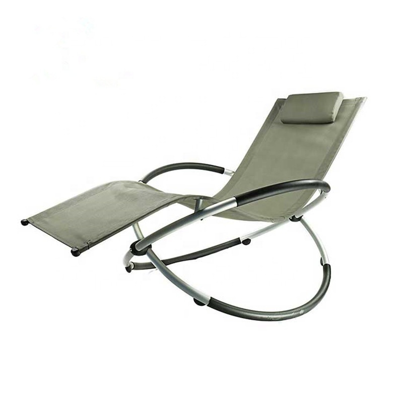 Indoor Outdoor Folding Zero Gravity Rocking Chair Patio Pool Sunbathing Beach Lawn Lounge Recliner chair with pillow