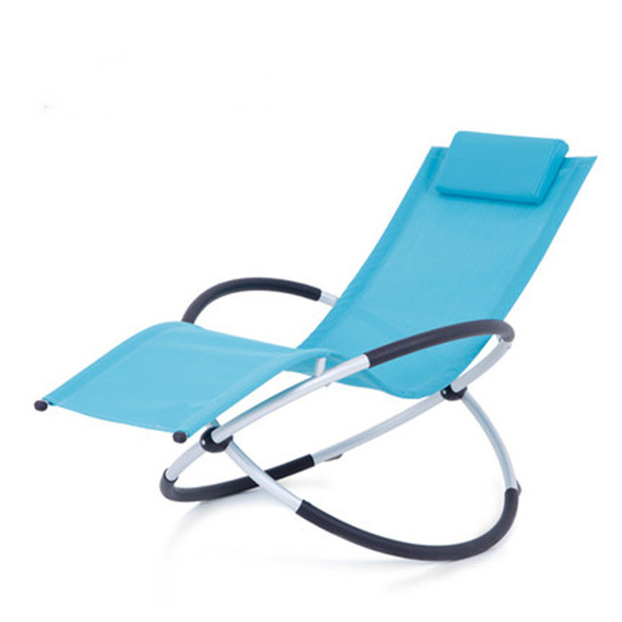 Indoor Outdoor Folding Zero Gravity Rocking Chair Patio Pool Sunbathing Beach Lawn Lounge Recliner chair with pillow