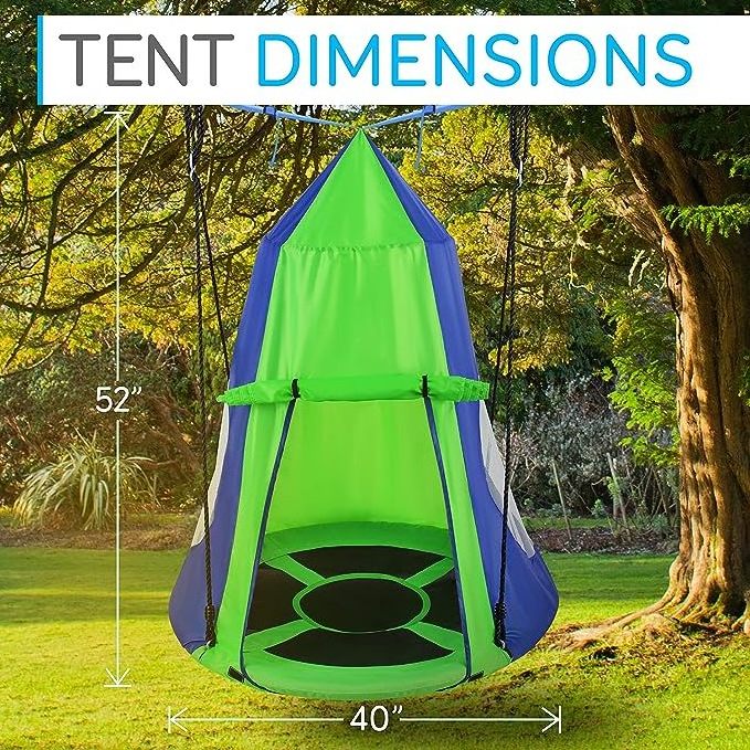 Swivel  Hanging Play Tent Tree Straps Hang out for Kids  Indoor Outdoor Flying Saucer Floating Platform Swing