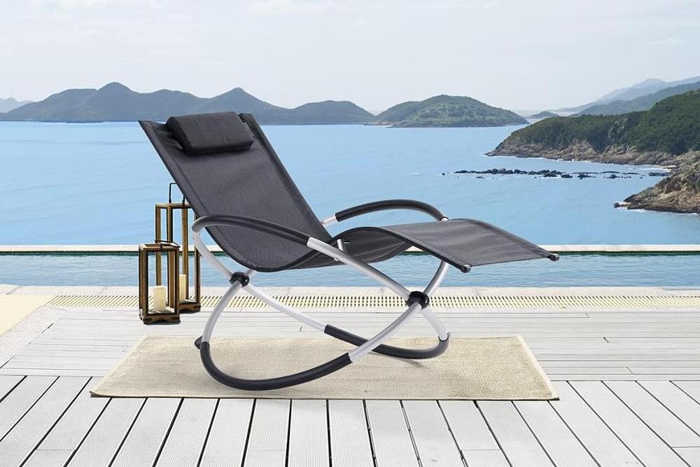 Zero Gravity Folding Rocking Chair Patio Chaise Lounge Lawn Portable Folding Chairs for Indoor & Outdoor Home Yard Pool