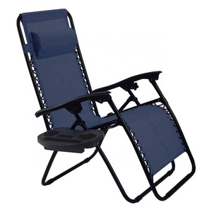 Cheap Beach Folding Recliner Zero Gravity Lounge Chair with Cup Holder