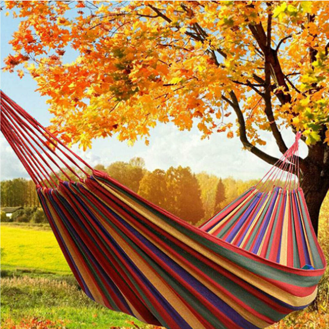 Fast Delivery Portable Customized Pattern Printing Hammock Light Weight Single Camping Hammock Accessories Outdoor Fabric