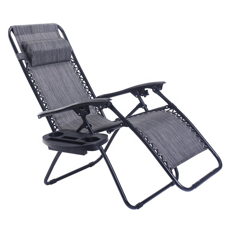 Cheap Beach Folding Recliner Zero Gravity Lounge Chair with Cup Holder