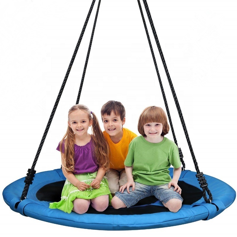 Outdoor Patio Round Platform Bird Nest Swing Fabric Flying Saucer Tree Swing for Kids saucer swing chair