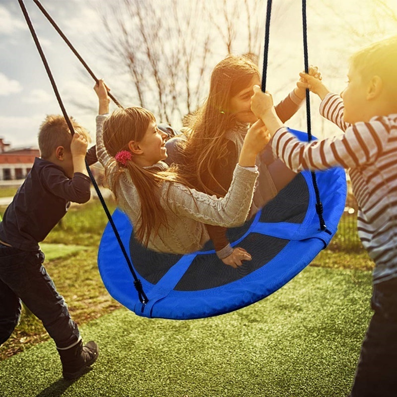 Outdoor Patio Round Platform Bird Nest Swing Fabric Flying Saucer Tree Swing for Kids saucer swing chair