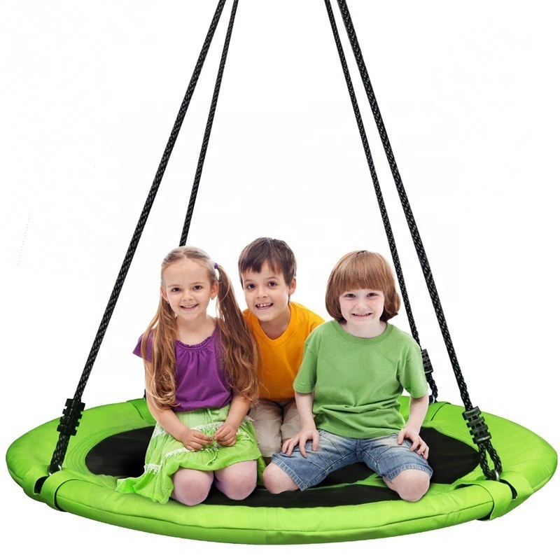 Outdoor Patio Round Platform Bird Nest Swing Fabric Flying Saucer Tree Swing for Kids saucer swing chair