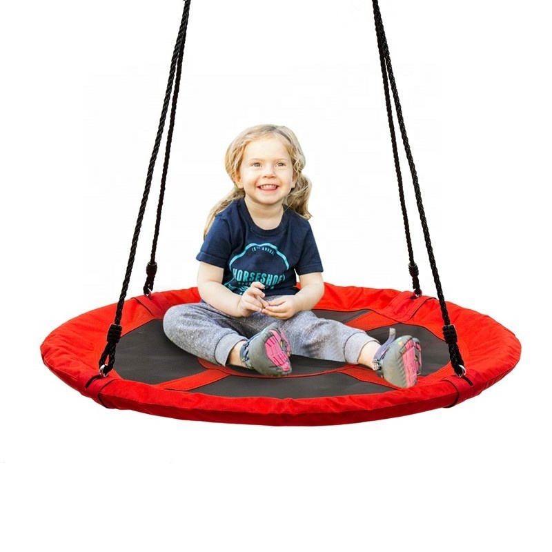 Outdoor Patio Round Platform Bird Nest Swing Fabric Flying Saucer Tree Swing for Kids saucer swing chair