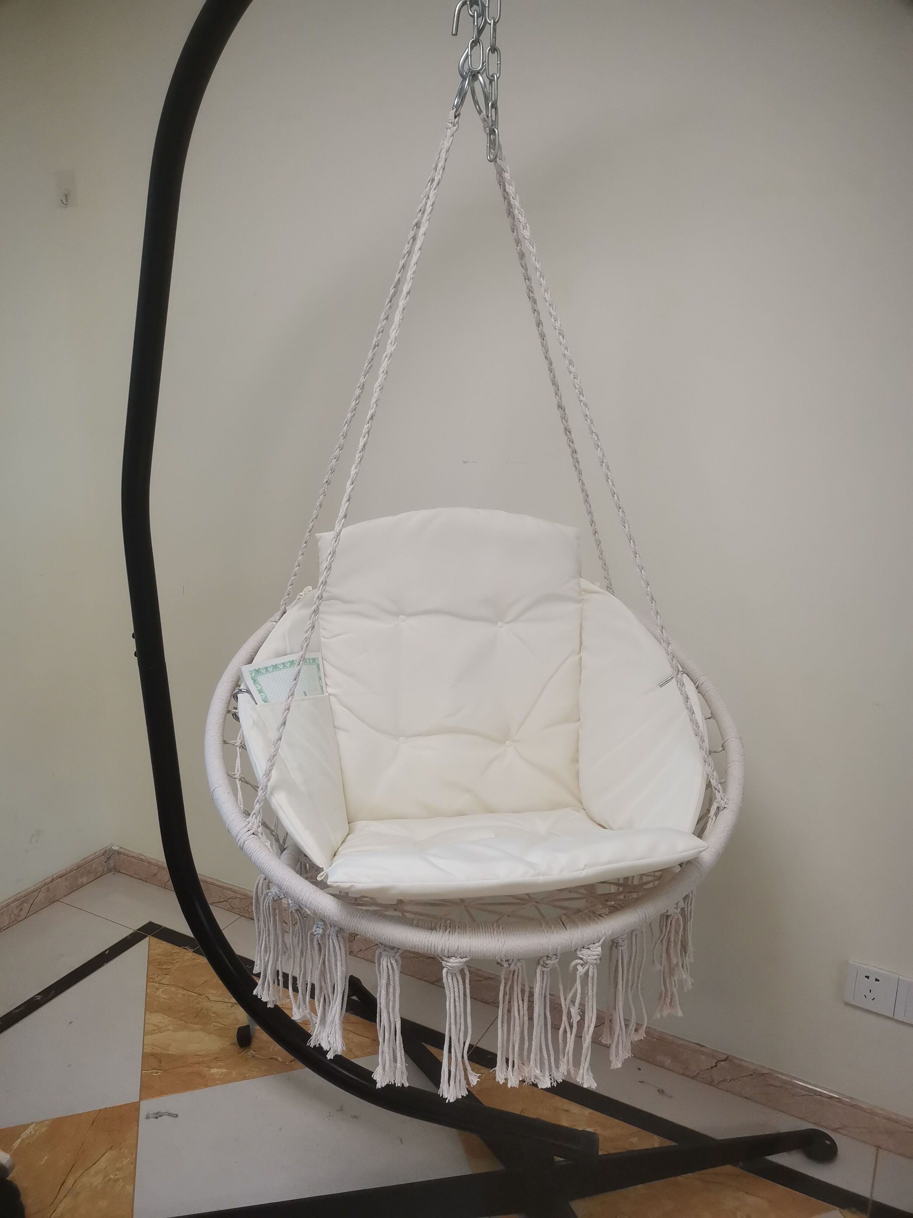 Macrame hanging chair  macrame cotton rope hammock swing chair  macrame hammock chair