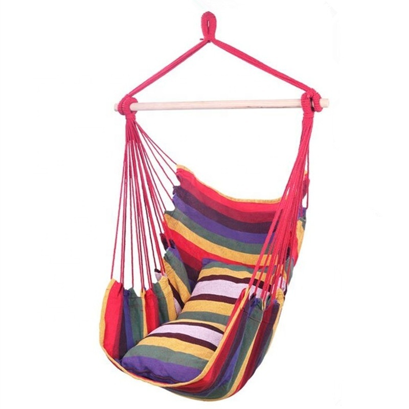 Indoor And Outdoor Rainbow Hanging Hammock Swing Chair For Yard Lawn Patio Porch Bedroom