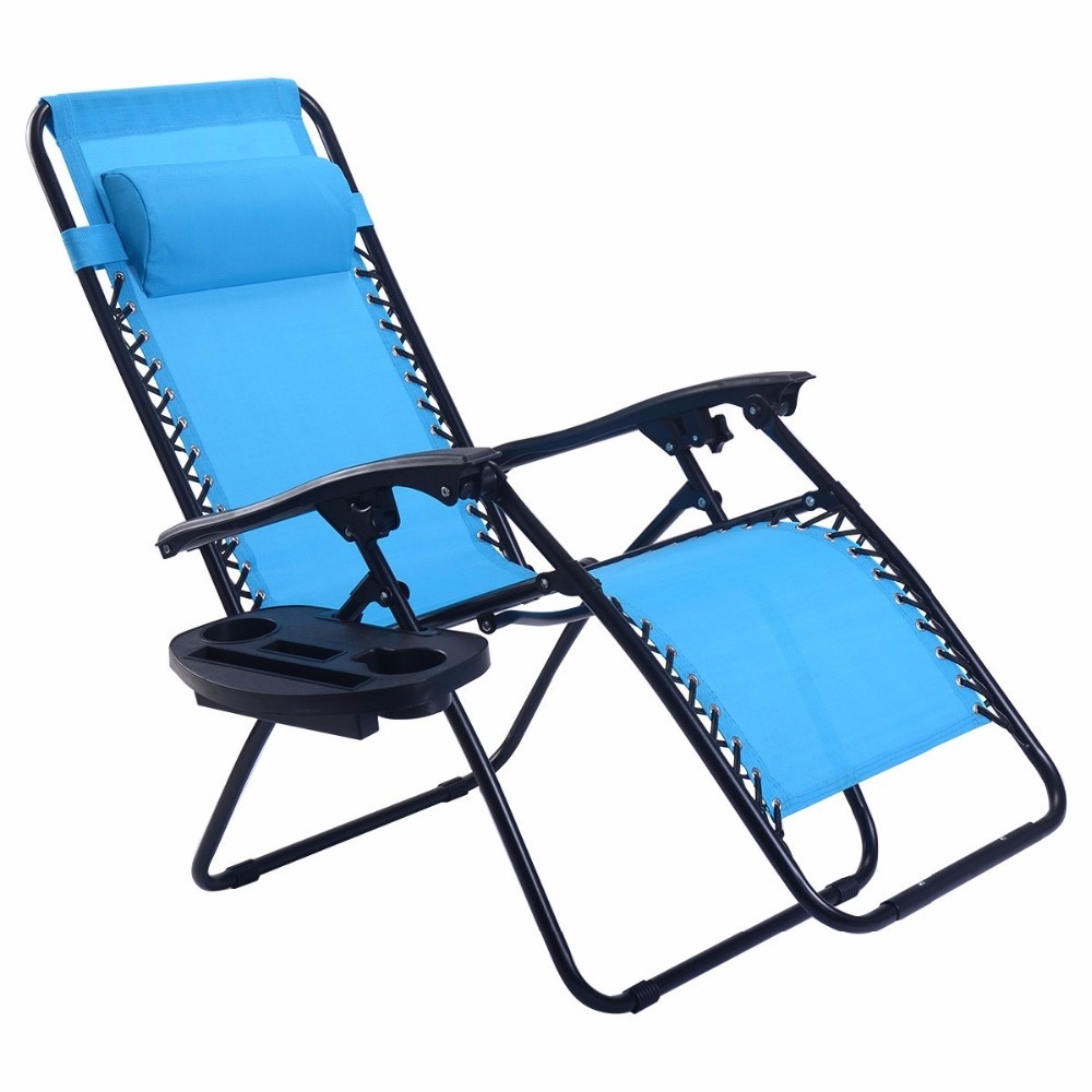 Recliner zero gravity chair Folding Outdoor Lounge with table zero gravity chair