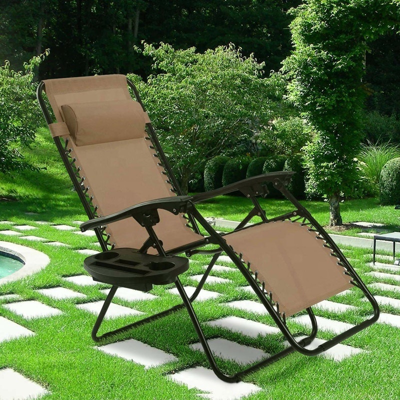 Recliner zero gravity chair Folding Outdoor Lounge with table zero gravity chair