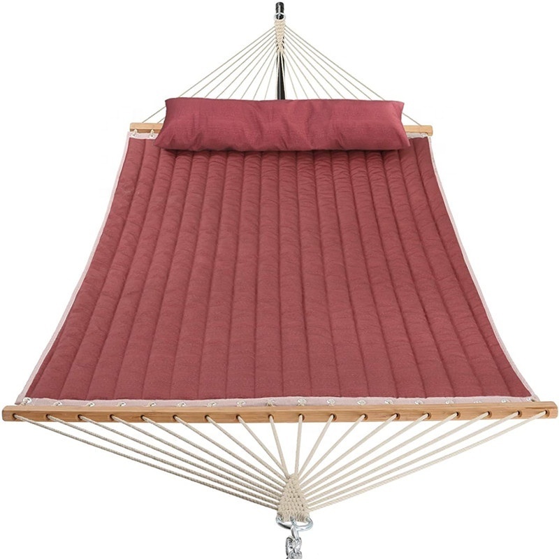 outdoor camping quilted hammock bed with pillow