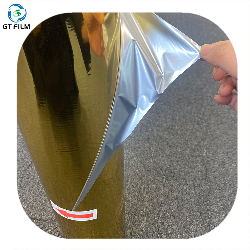 silver gold metalized pet film 12 micron pet film pet metalized thermal lamination film for paper