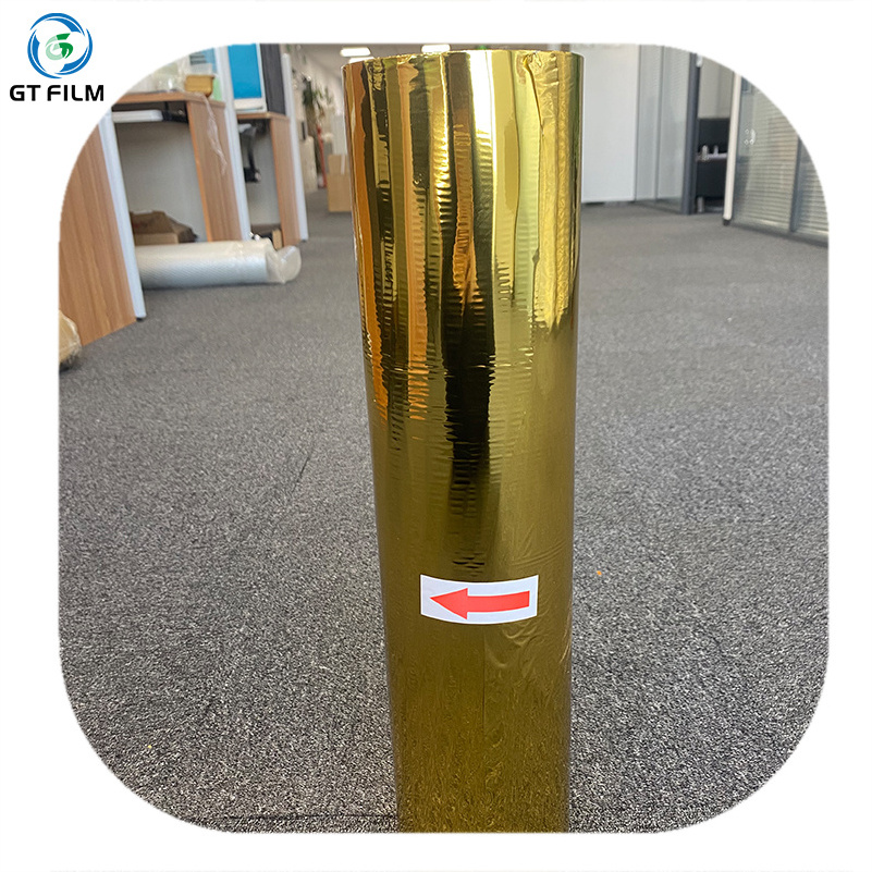 silver gold metalized pet film 12 micron pet film pet metalized thermal lamination film for paper