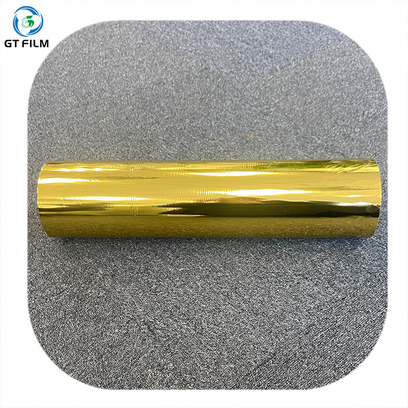 silver gold metalized pet film 12 micron pet film pet metalized thermal lamination film for paper