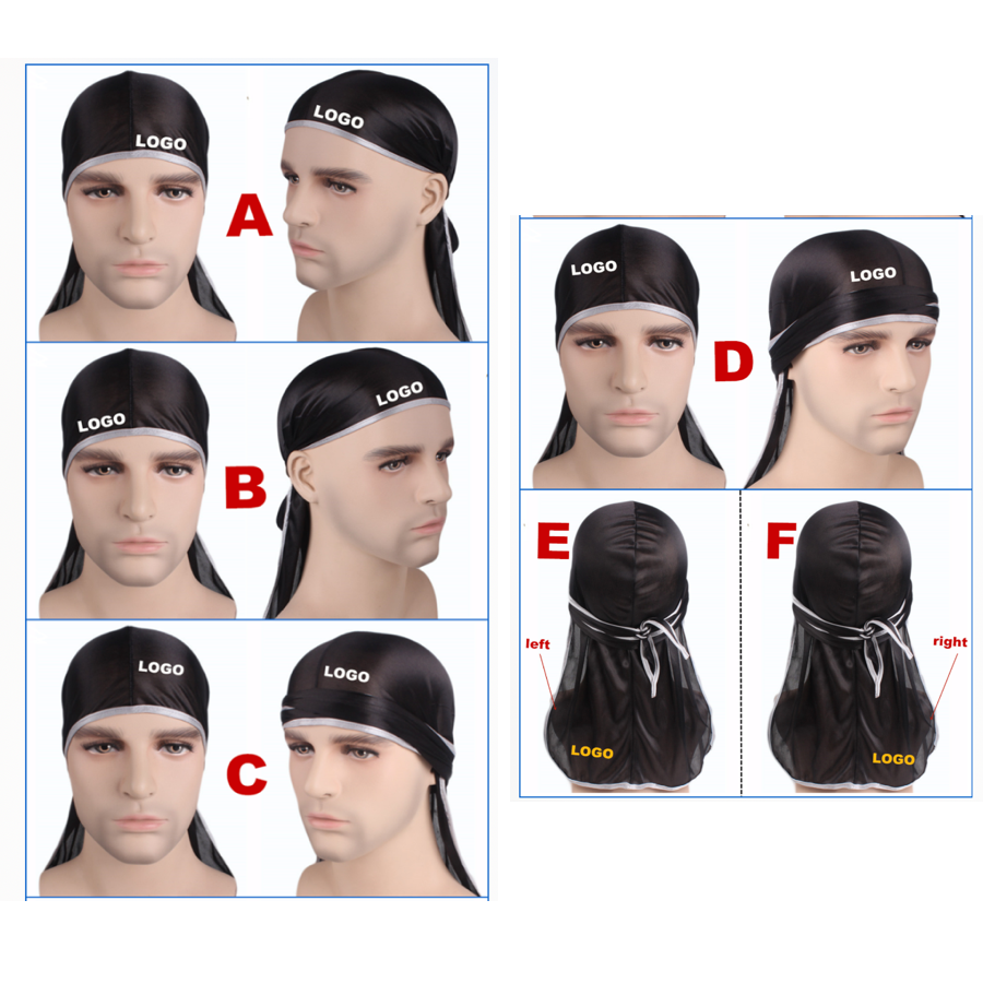 Customize Hot Sale Plain Silky Women Daily Life Bonnet and Men Durag Matching Couple Du Rag Sets