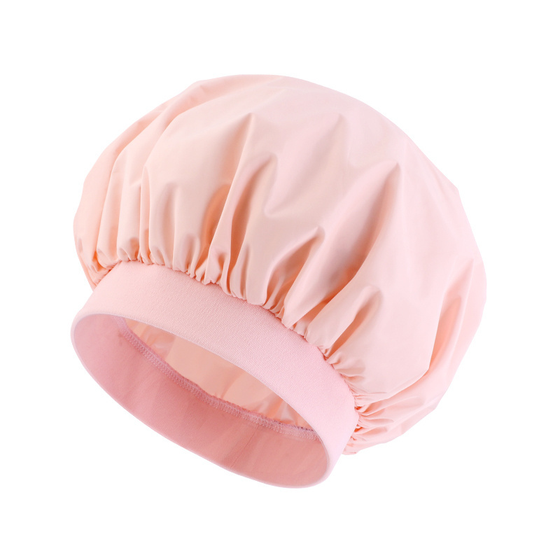 GTOP Wholesale Custom Logo Hair Accessories Solid Shower Bather Cap Waterproof Long Hair Custom Logo Shower Cap For Women