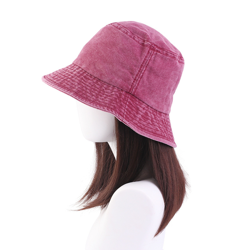 Wholesale Custom Logo Washed Cotton Bucket Hats Packable Summer Outdoor Cap Travel Beach Sun Hat Plain Colors for Men Women