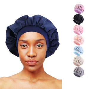 GTOP Wholesale Custom Logo Hair Accessories Solid Shower Bather Cap Waterproof Long Hair Custom Logo Shower Cap For Women