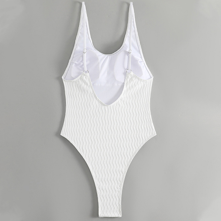 Women sexy bikini swimsuits sets solid color one piece white color bikini for mature women