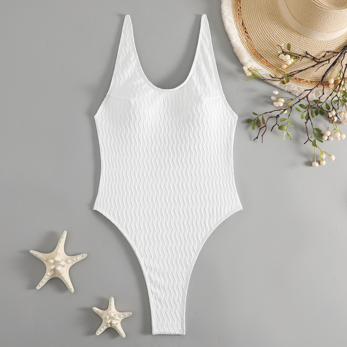 Women sexy bikini swimsuits sets solid color one piece white color bikini for mature women