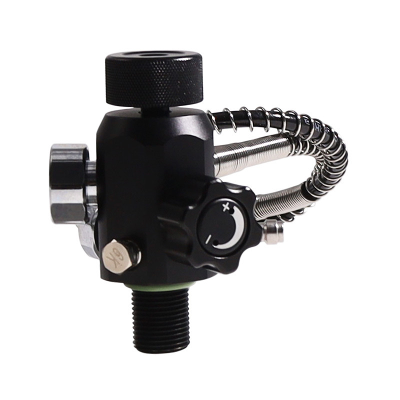 GTour Paintball Transfer Valve PCP CO2 Tank Valve M18*1.5 High Pressure Hose Double Gauge Big to Small