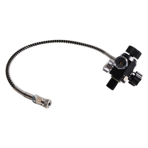 GTour Paintball Transfer Valve PCP CO2 Tank Valve M18*1.5 High Pressure Hose Double Gauge Big to Small