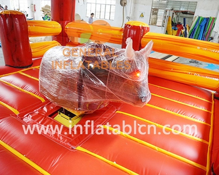 Commercial inflatable mechanical Amusement Equipment High Inflatable Mechanical Rodeo Bull with roof bull riding for sale