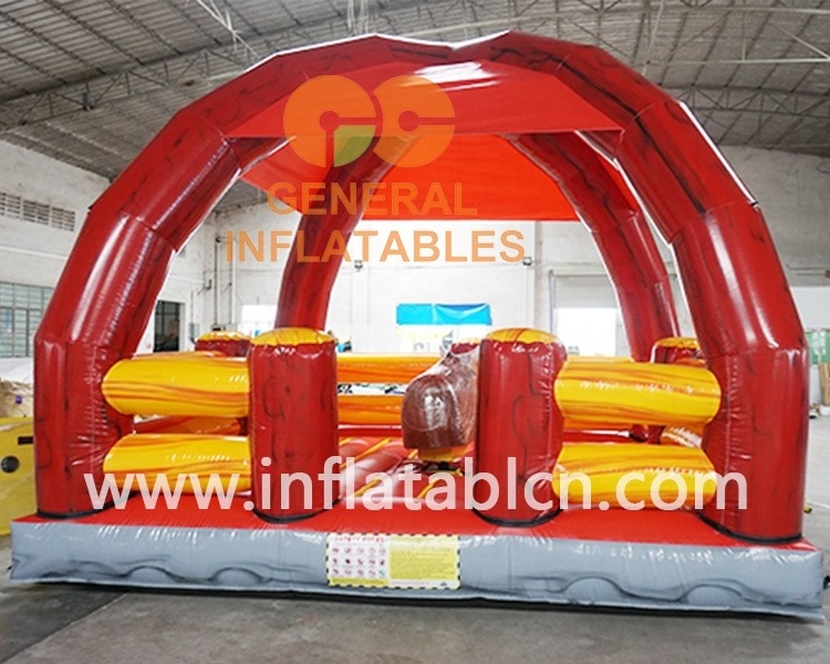 Commercial inflatable mechanical Amusement Equipment High Inflatable Mechanical Rodeo Bull with roof bull riding for sale