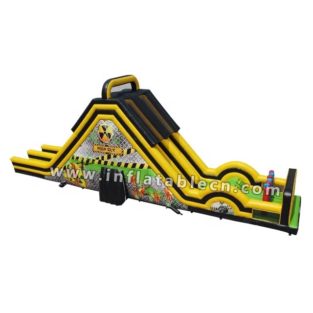 Hot Sale Commercial Cheap Inflatable Bouncer Jumping Bouncy Castle with Adult Toxic dual lane dry slide with obstacle course