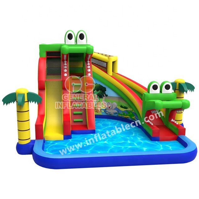 china water slide  High Quality water pool Inflatable animal Crocodile water park game pool and slide  for party rental