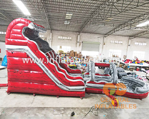 20ft Best inflatable water slide n slip red water slide with swimming pool for rental commercial inflatable adults