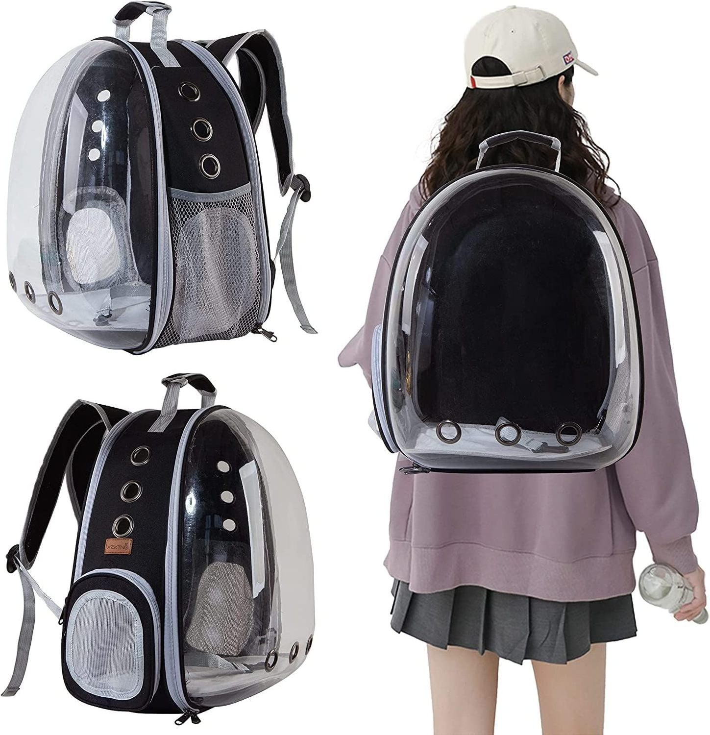 Cat Backpack Carrier Bubble Bag, Transparent Space Capsule Pet Carrier Dog Hiking Backpack Airline Approved Travel Carrier