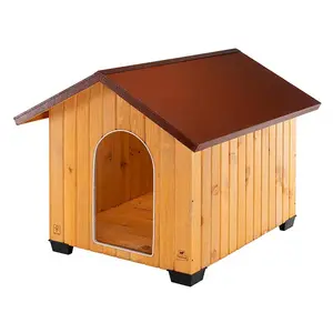 Ferplast Outdoor Dog Kennel DOMUS MAXI in FSC wood, Insulating feet, Ventilation grill, Aluminium chew-proof door