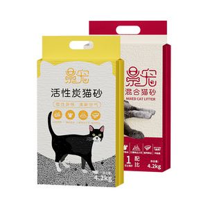 Jingchang cat litter bentonite activated carbon mineral dust dust mixed cat litter 4.2kg vacuum cat litter wholesale