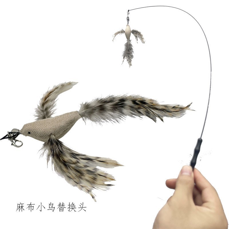 High Quality Interactive Pet Cat Feather Teaser Stick Toys Fairy Cat Wand Toy For Indoor Cats Playing