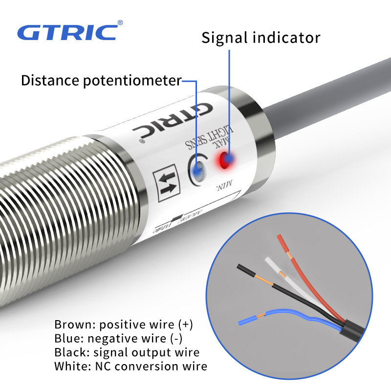 GTRIC optical proximity switch CDD-40N CDD-40P diffuse reflection 40 cm NPN PNP NO NC infrared photoelectric sensor