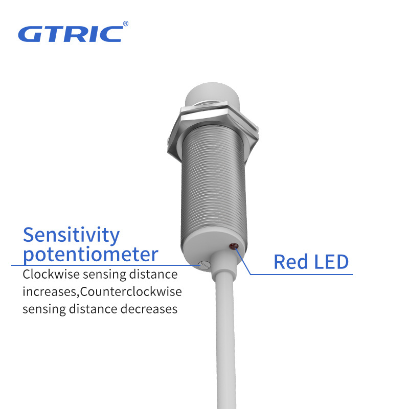 GTRIC M18 capacitive proximity switch 220VAC sensor 10mm adjustable sensing distance capacitive proximity sensor