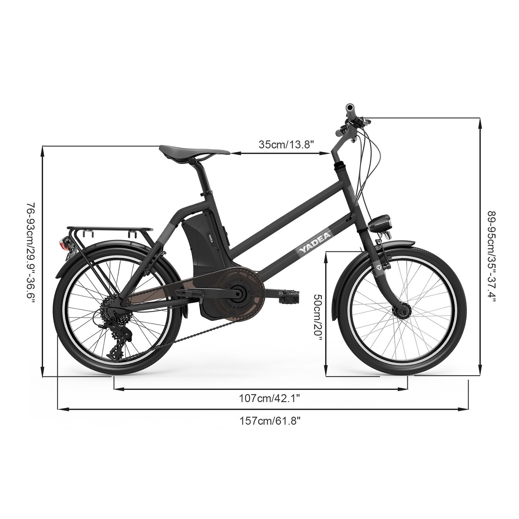 YADEA YT300 City Electric Bike 36V 250W 7.8Ah Battery Max Speed 25km/h