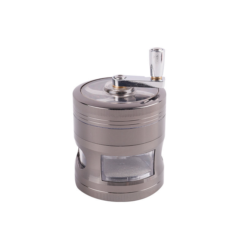 Factory Wholesale Zinc Alloy Smoking Accessories Hand Cranking Tobacco Herb Grinder