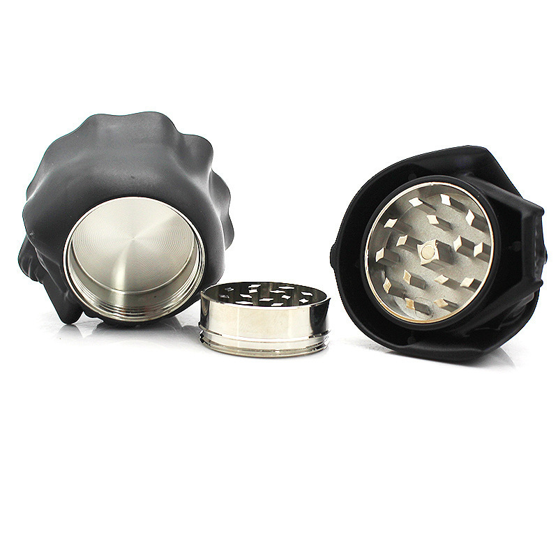 Gunter Hot Sale Zinc Alloy Smoking Accessories High Quality 3 Layers Black Warrior War Tobacco Herb Grinder