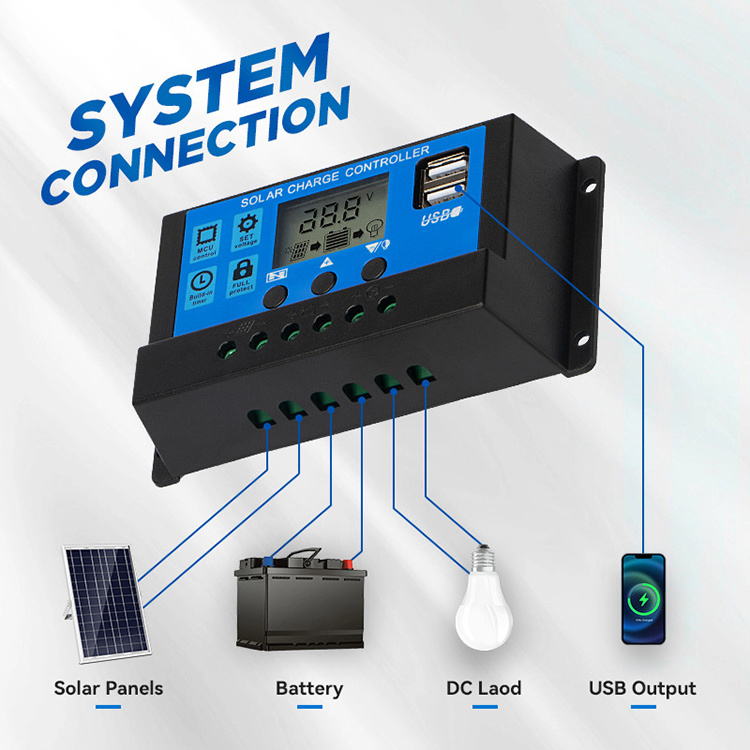 Kungf Solar 10A 20A 30A PWM Solar Charge Controller