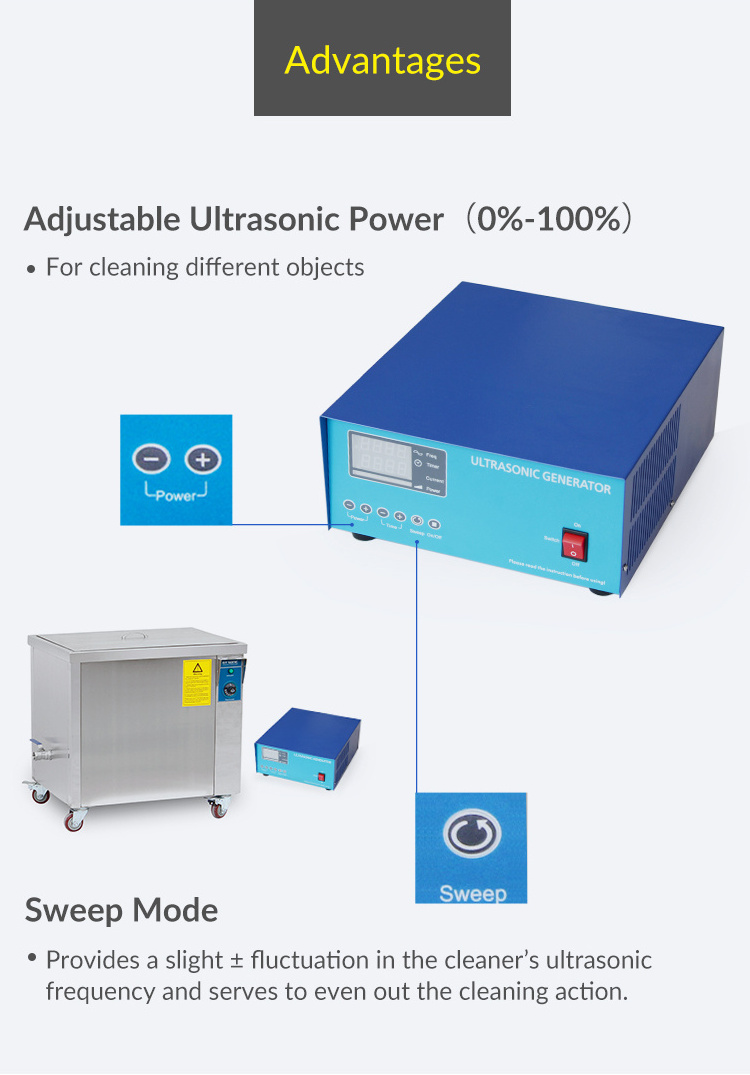 GT SONIC  28kHz 1200W Ultrasonic Cleaner 77L Industrial Ultrasoning Machine