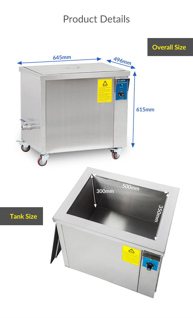 GT SONIC 28KHz 40KHz Sweep Degas Cleaning Machine Industrial Ultrasonic Cleaner 50l